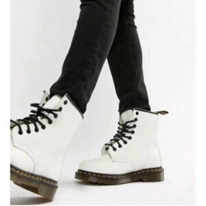 Dr. Doc Martens Luana White Combat Boots Size US 9 L